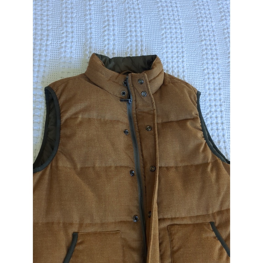 Scotch And Soda Wool Puffer Vest Full Zip Brown Sz Medium Mock Neck - Picture 4 of 11